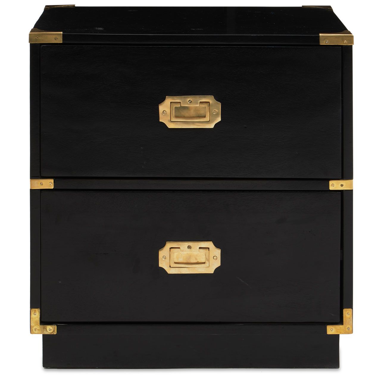 Sarter Mango Wood Bedside Cabinet In Black With 2 Drawers