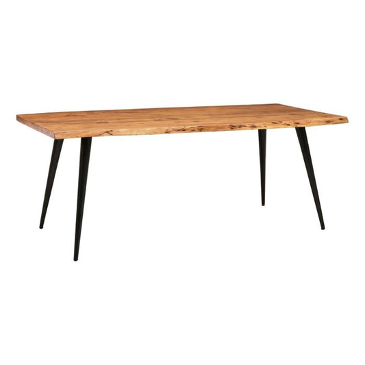 Antrim Rectangular Wooden Dining Table In Oak With Black Metal Legs