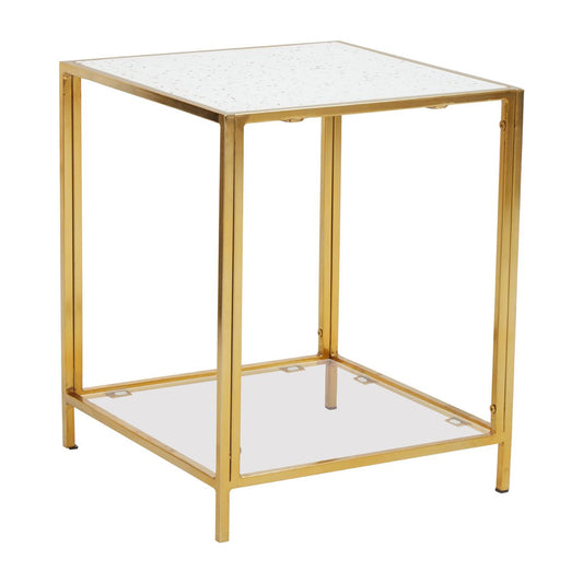 Novi Clear Glass Console Table With Gold Metal Frame