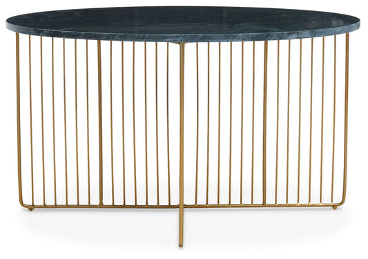 Nirva Green Marble Top Coffee Table With Gold Metal Frame