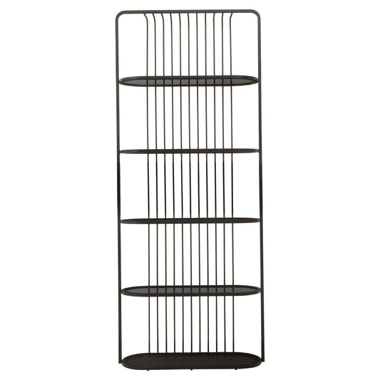 Vogue Stainless Steel 5 Tier Shelving Unit In Black With Glass Shelves