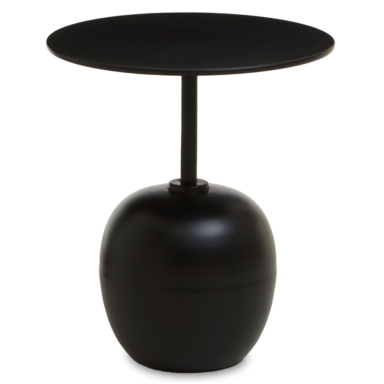 Corra Round Metal Side Table In Matte Black