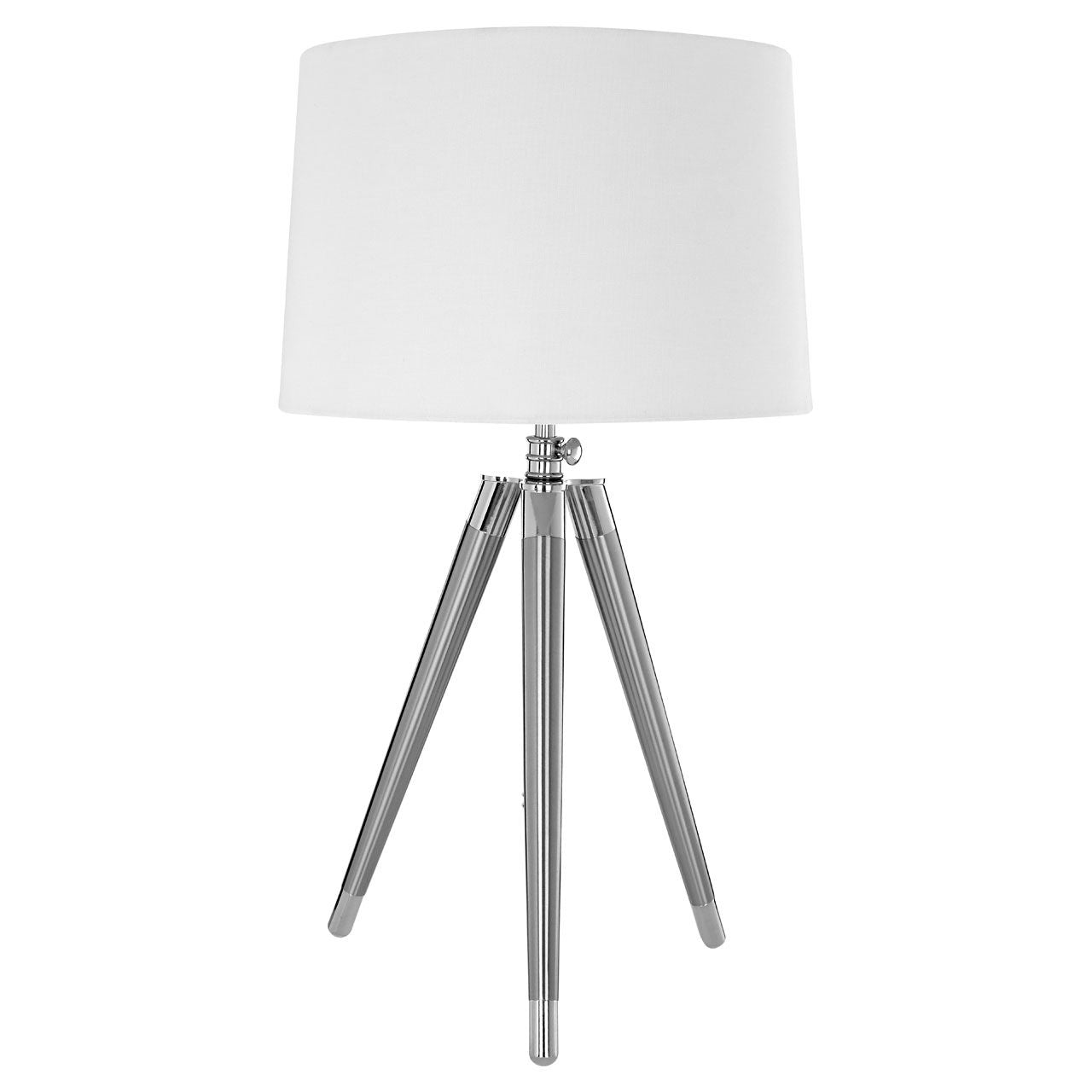 Unesta Cream Fabric Shade Table Lamp With Chrome Tripod Base