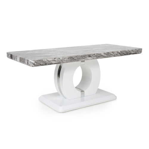 Neptune Marble Effect Coffee Table In Grey And White