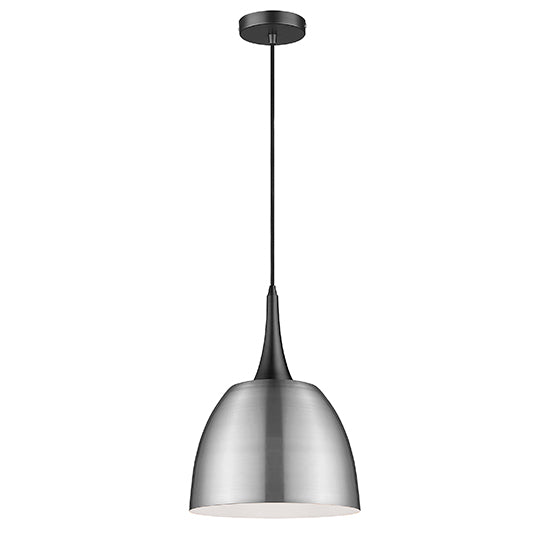 Acton Ceiling Pendant Light In Satin Nickel And Matt Black