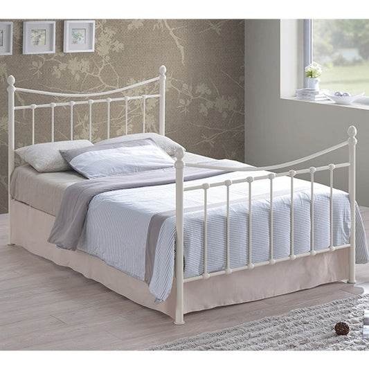 Alderley Metal Double Bed In Ivory