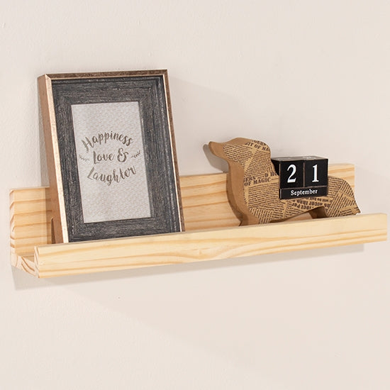 Allston 580mm Wooden Display Wall Shelf In Natural Oak