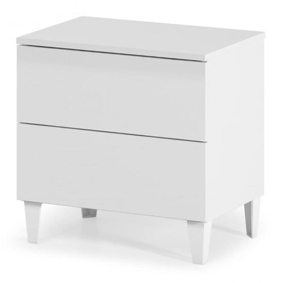 Arctic Wooden Chest Of Drawers In White High Gloss With 2 Drawers