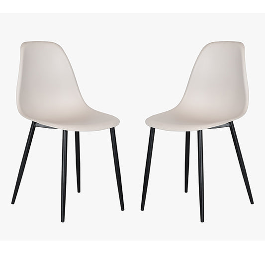 Berlin Curve Calico Plastic Seat Dining Chairs In Pair