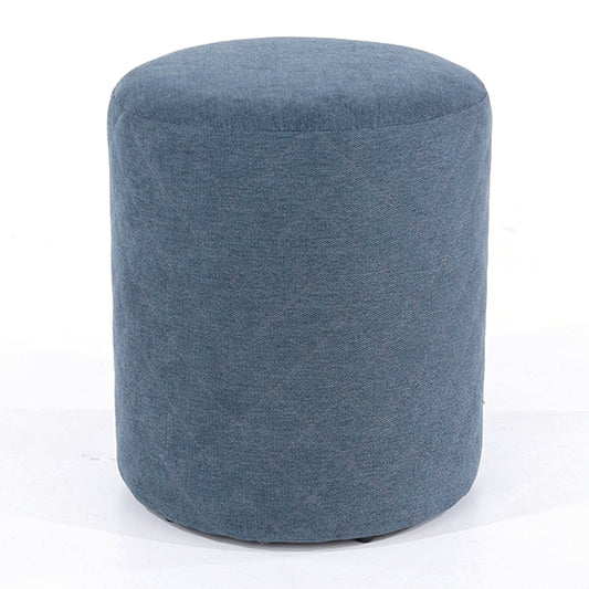 Aspen Fabric Upholstered Round Tub Stool In Blue