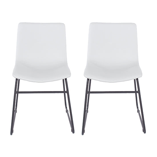 Aspen Grey Faux Leather Dining Chairs With Black Legs In Pair