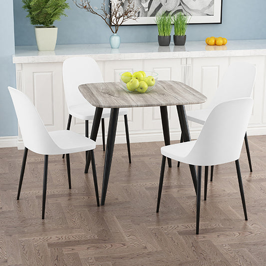 Craven Square Grey Oak Effect Dining Table With 4 Berlin Duo White Chairs