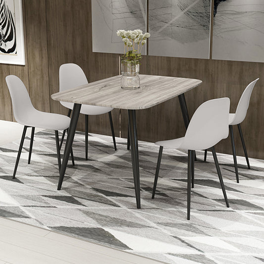 Craven Rectangular Grey Oak Effect Dining Table With 4 Berlin Curve Calico Chairs