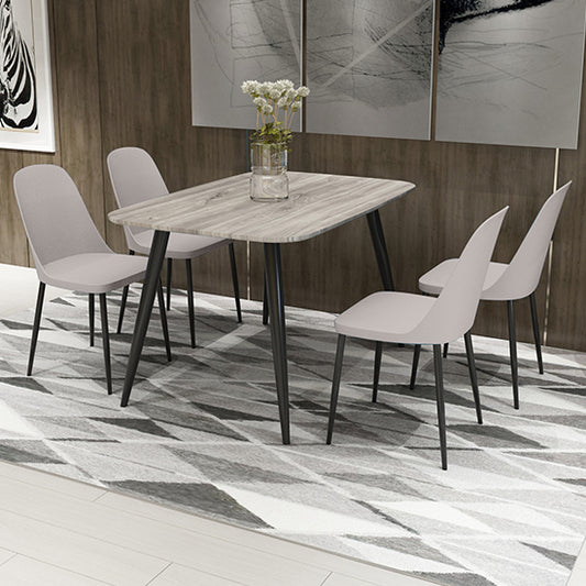 Craven Rectangular Grey Oak Effect Dining Table With 4 Berlin Duo Calico Chairs
