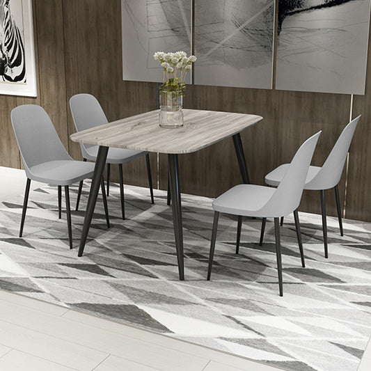 Craven Rectangular Grey Oak Effect Dining Table With 4 Berlin Duo Light Grey Chairs