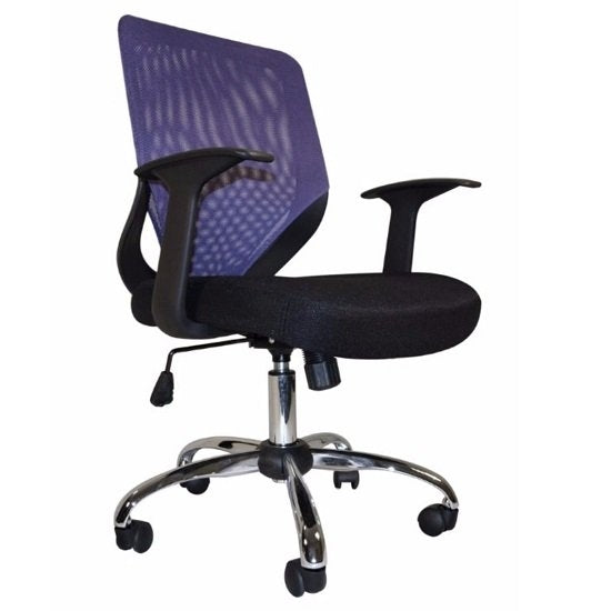 Atlanta Mesh Back Fabric Seat Office Chair in Black And Purple