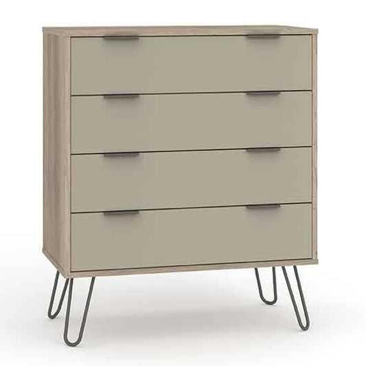 Augusta Wooden Chest Of Drawers With 4 Drawers In Driftwood