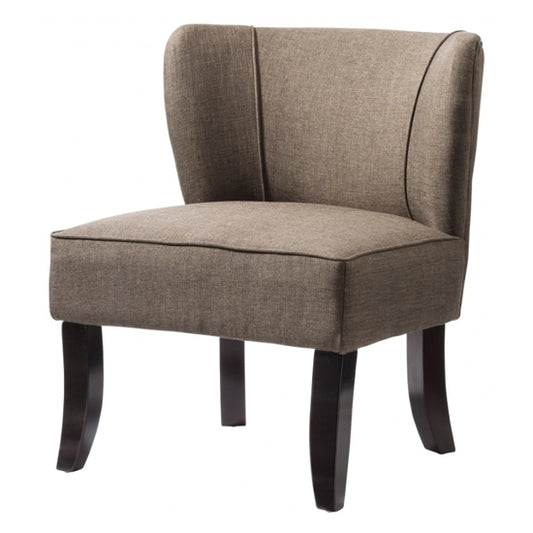 Bambrook Fabric Chair In Beige With Dark Brown Wooden Legs