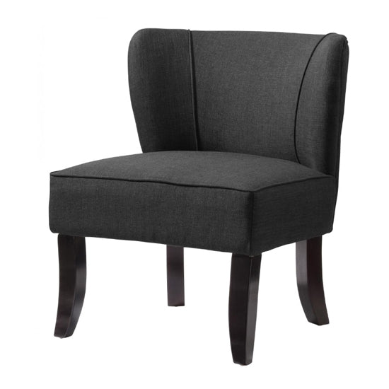 Bambrook Fabric Chair In Grey With Dark Brown Wooden Legs
