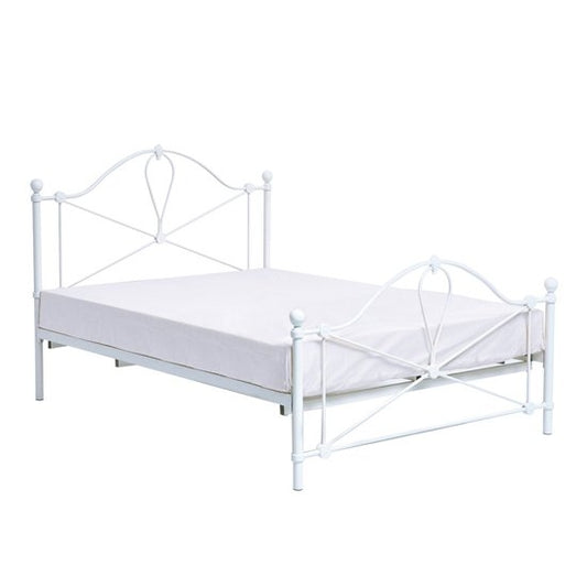 Bronte Metal King Size Bed In White