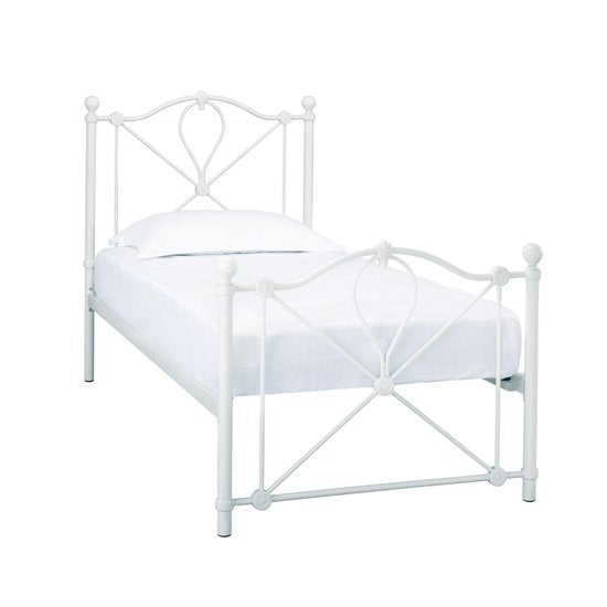 Bronte Metal Single Bed In White