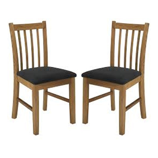 Brooklyn Oak Wooden Dining Chairs In Pair