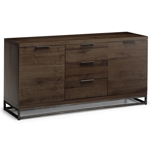 Brooklyn Wooden 2 Doors And 3 Drawers Sideboard In Dark Oak