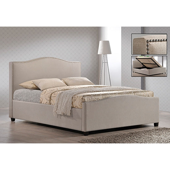 Brunswick Fabric Upholstered King Size Bed In Sand