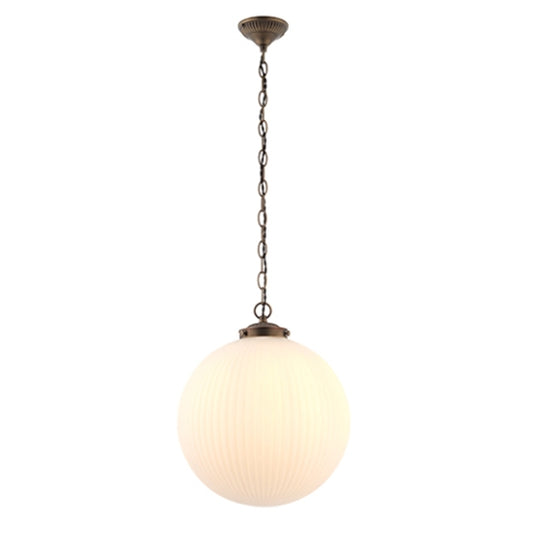 Brydon Opal Glass Ceiling Pendant Light In Antique Bronze