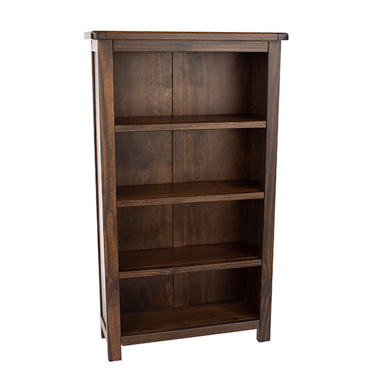 Highland Wooden Narrow Bookcase With 3 Shelves In Dark Brown