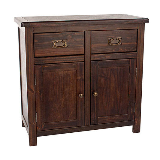 Highland Wooden Sideboard With 2 Doors 2 Drawers In Dark Brown