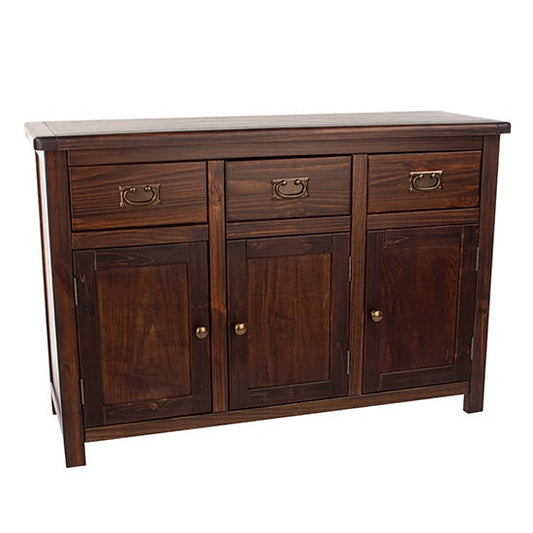 Highland Wooden Sideboard With 3 Doors 3 Drawers In Dark Brown