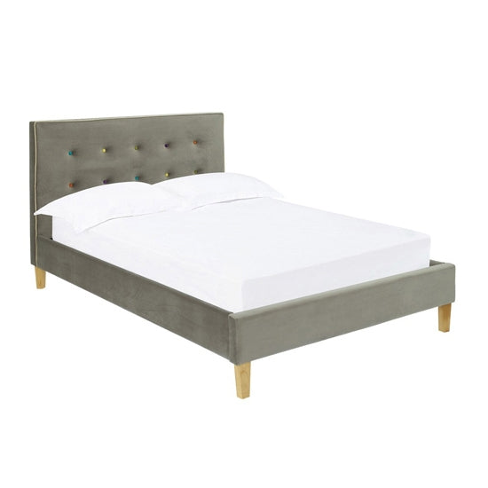 Camden Fabric Upholstered King Size Bed In Grey