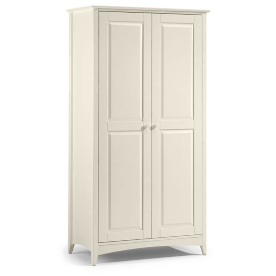 Cameo Wooden 2 Doors Wardrobe In Stone White