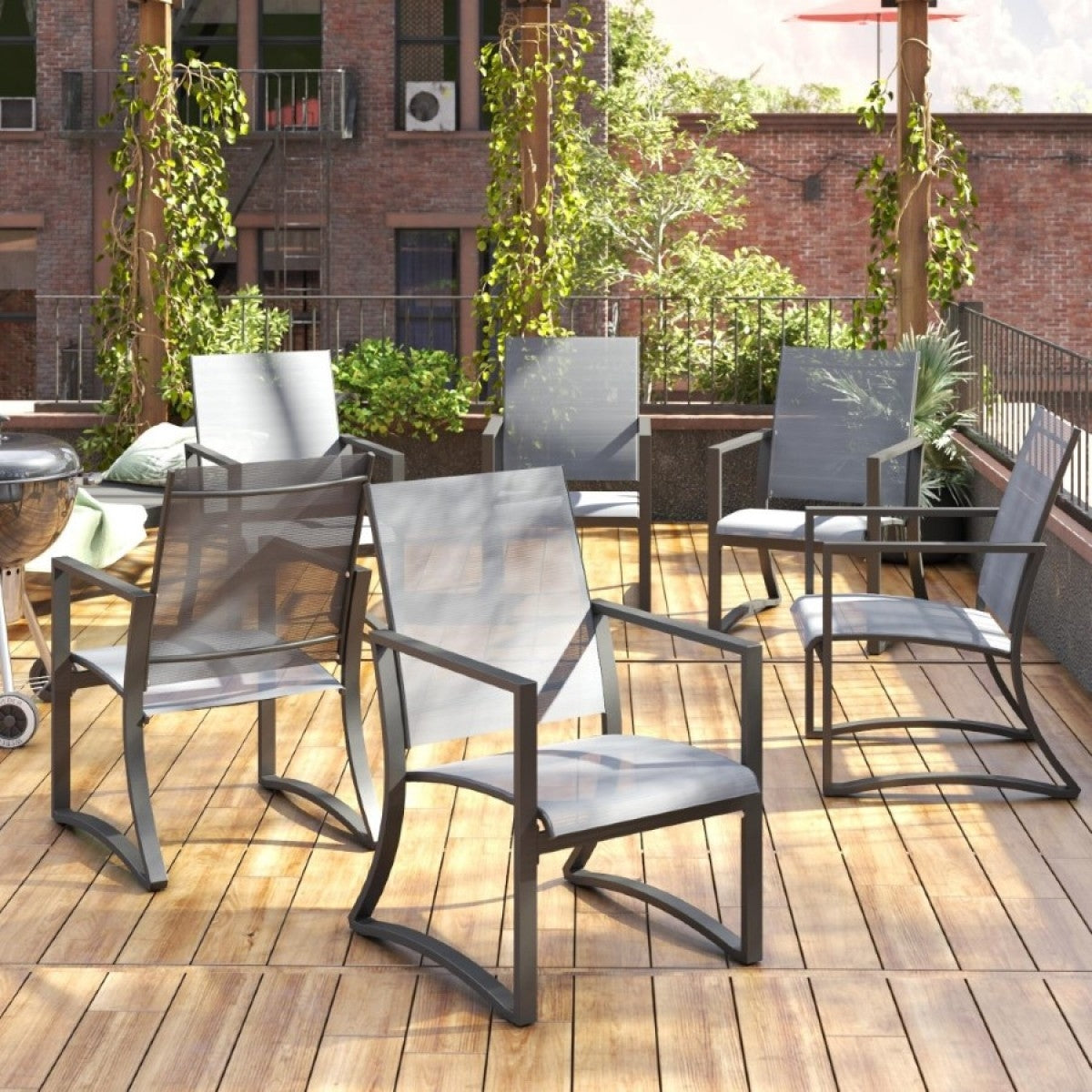 Outdoor Dining Chairs Set of 6 Capitol Hill Patio Steel Dining Chairs