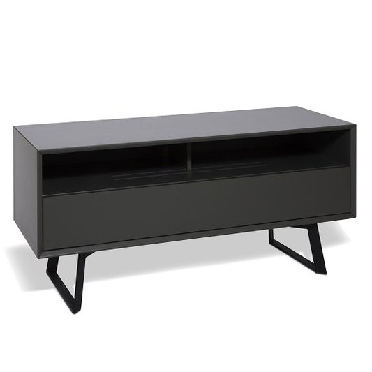 Carbon Small Wooden TV Stand In Charcoal Grey