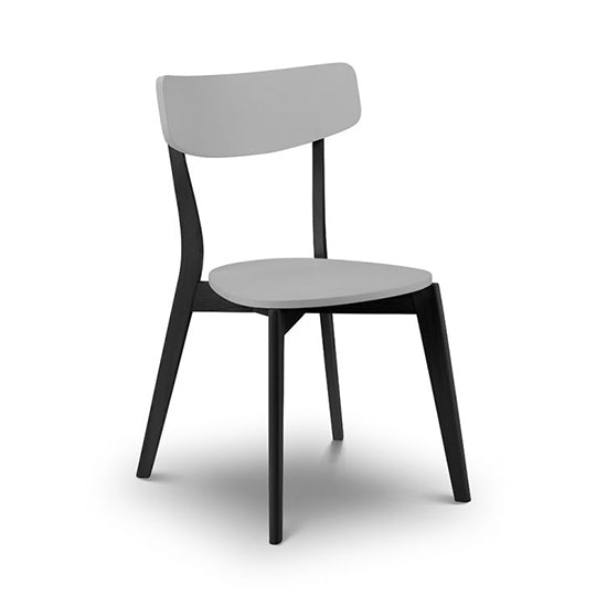 Casa Wooden Dining Chair In Grey And Black