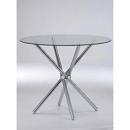 Casa Clear Glass Dining Table With Chrome Metal Legs