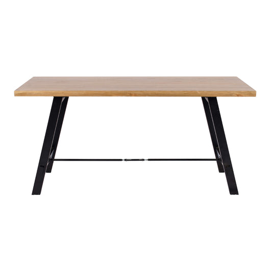 Cavendish Small Wooden Dining Table In Oak With Black Metal Legs