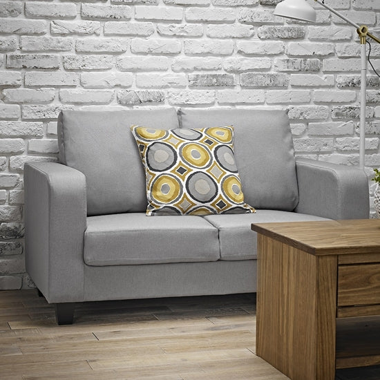 Centuri Linen Fabric Upholstered 2 Seater Sofa In Grey