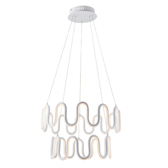 Cern 2 Lights Textured White And Matt White Ceiling Pendant Light
