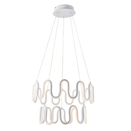 Cern 2 Lights Textured White And Matt White Ceiling Pendant Light