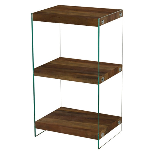 Charter Small Display Unit In Oak Effect With Glass Sides