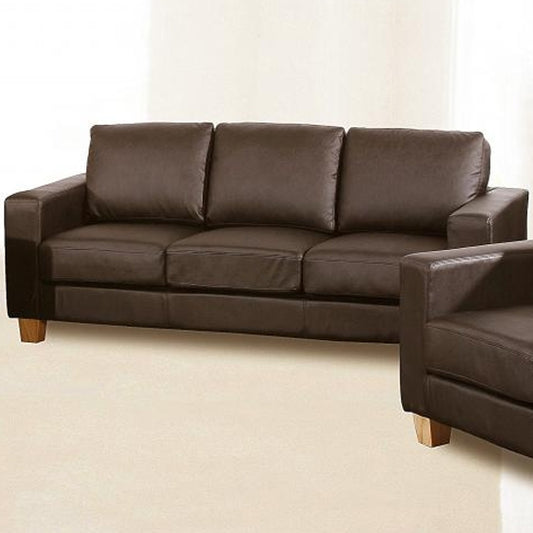 Chesterfield PU Leather 3 Seater Sofa In Brown