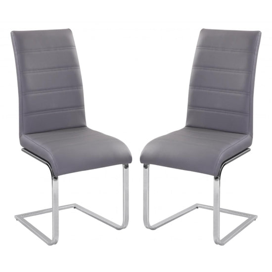 Chiswell Grey Faux Leather Dining Chairs In Grey