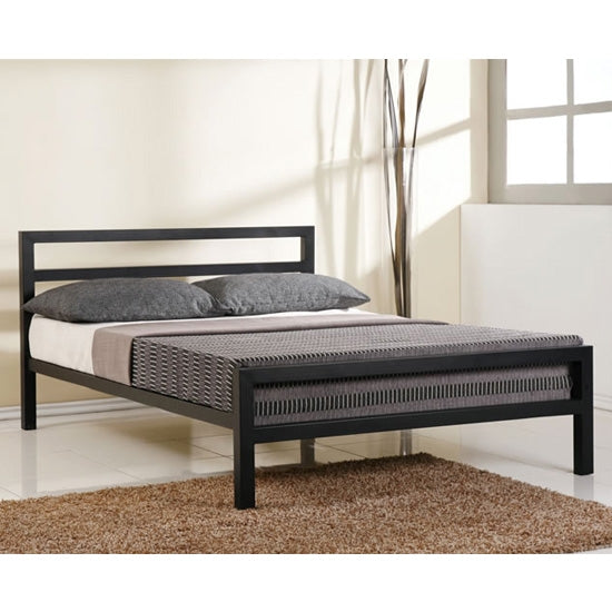 City Block Metal Small Double Bed In Black