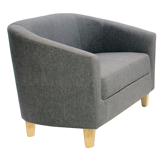 Claridon Linen Fabric 2 Seater Sofa In Dark Grey