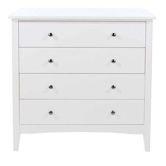 Como Wooden Chest Of 4 Drawers In White