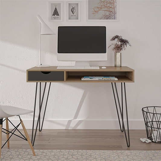 Concord Wooden Computer Desk With 1 Drawer And 1 Shelf In Natural