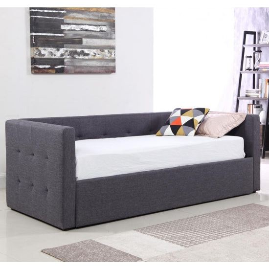 Congo Linen Fabric Day Bed In Grey